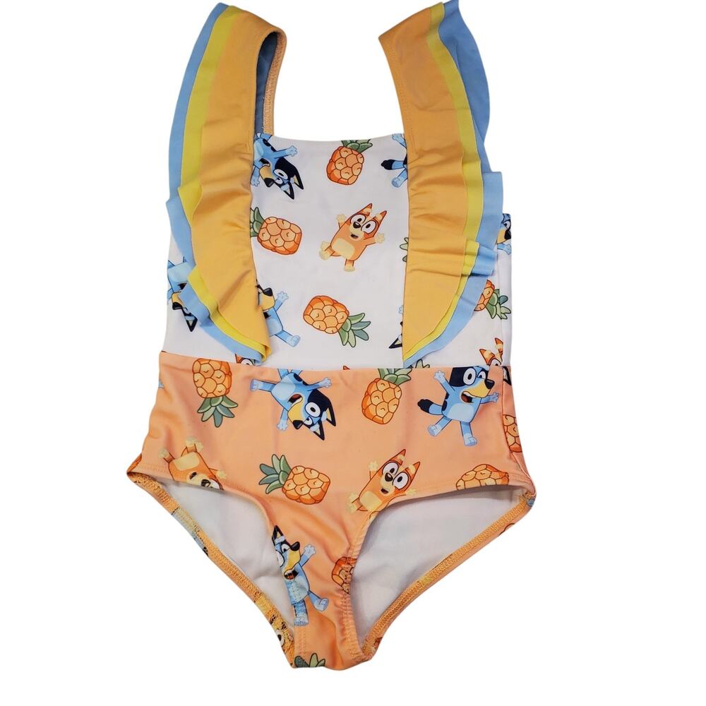 Bluey Swim Suit Girls Size 5T Bluey Bingo Pineapple